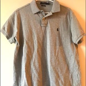 Polo men’s collared large shirt light grey